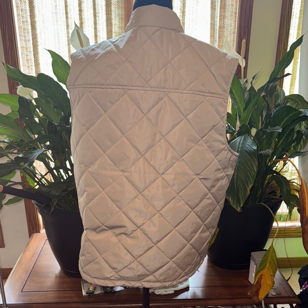 Goodfellow & Co Tan Quilted Vest with High Collar - Picture 3 of 3